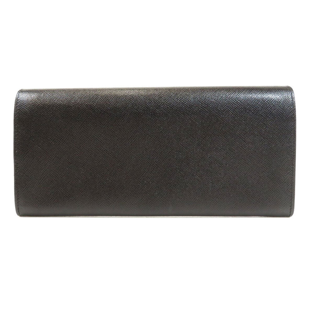 Prada coin Wallet Long Leather purse Saffiano Black